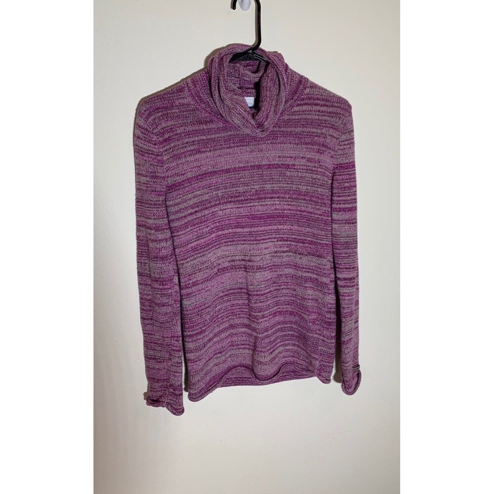 Columbia purple knit turtleneck sweater size M